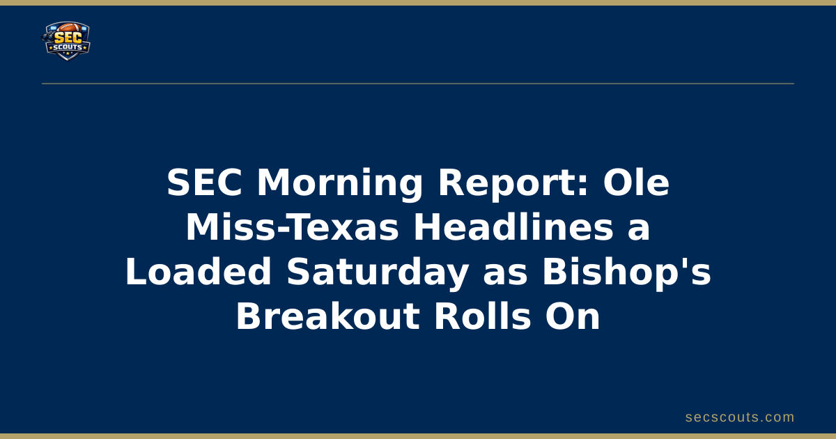 SEC Morning Report: Ole Miss-Texas Headlines a Loaded Saturday as Bishop's Breakout Rolls On