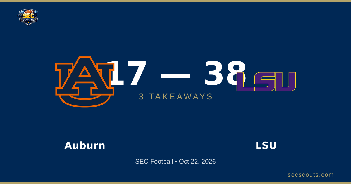 3 Takeaways: LSU Tigers Dominates Auburn Tigers 38-17