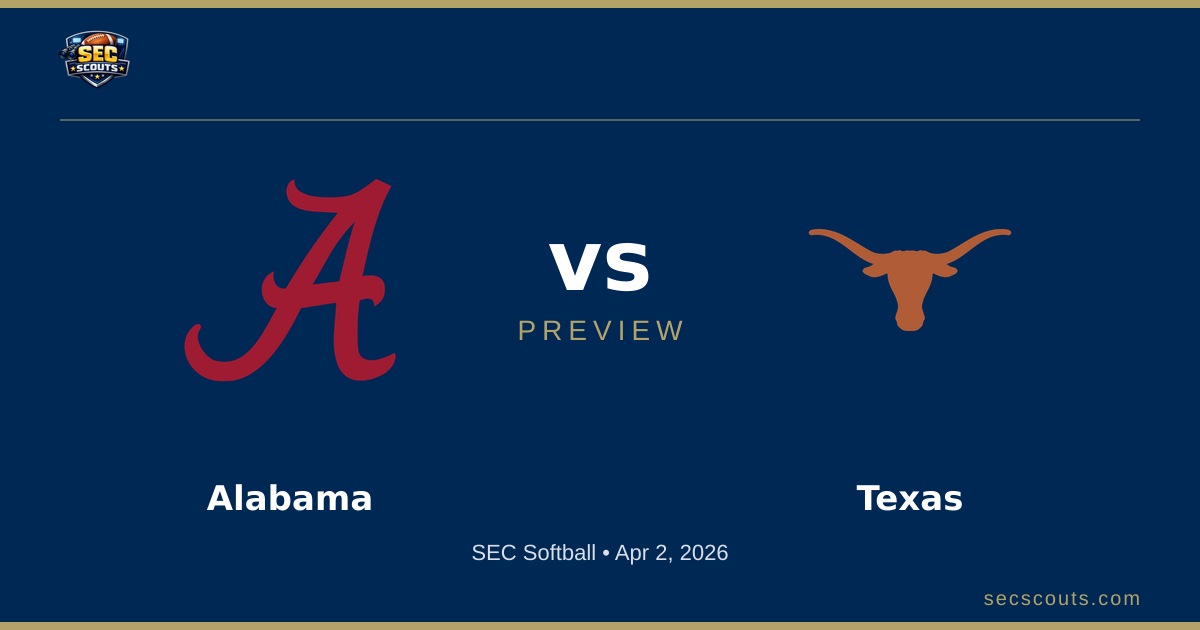SEC Softball Preview: Texas Longhorns at Alabama Crimson Tide