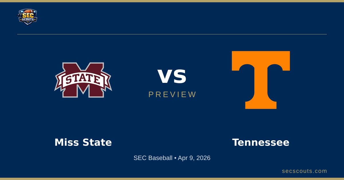SEC Baseball Preview: Tennessee Volunteers at Mississippi State Bulldogs