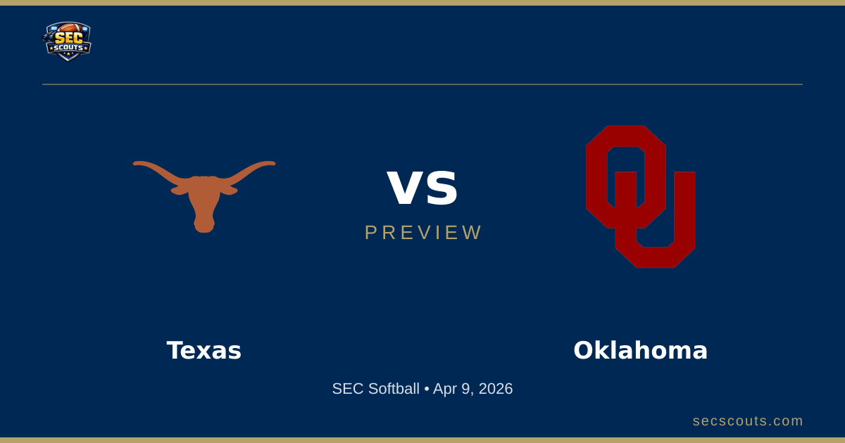 SEC Softball Preview: Oklahoma Sooners at Texas Longhorns