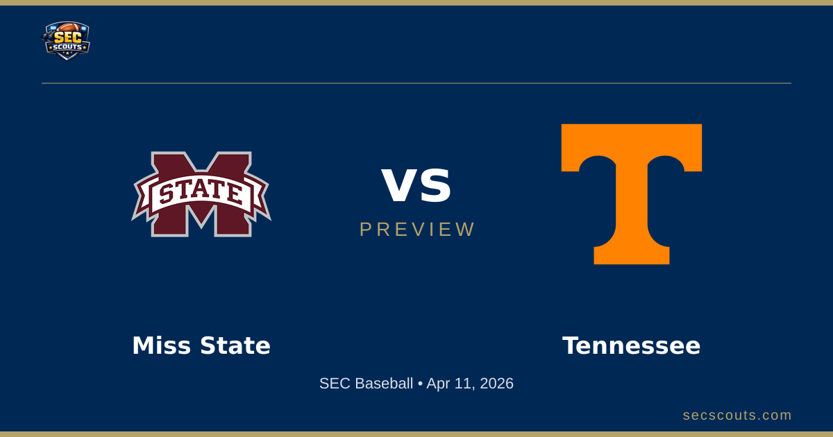 SEC Baseball Preview: Tennessee Volunteers at Mississippi State Bulldogs