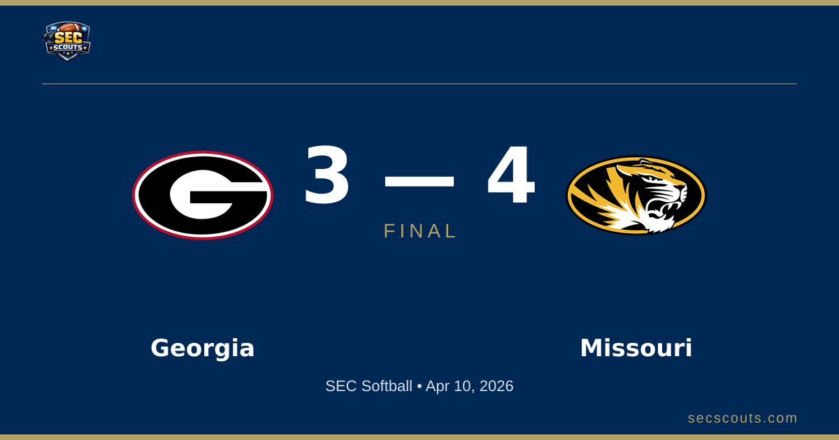 SEC Softball: Missouri Tigers Defeats Georgia Bulldogs 4-3