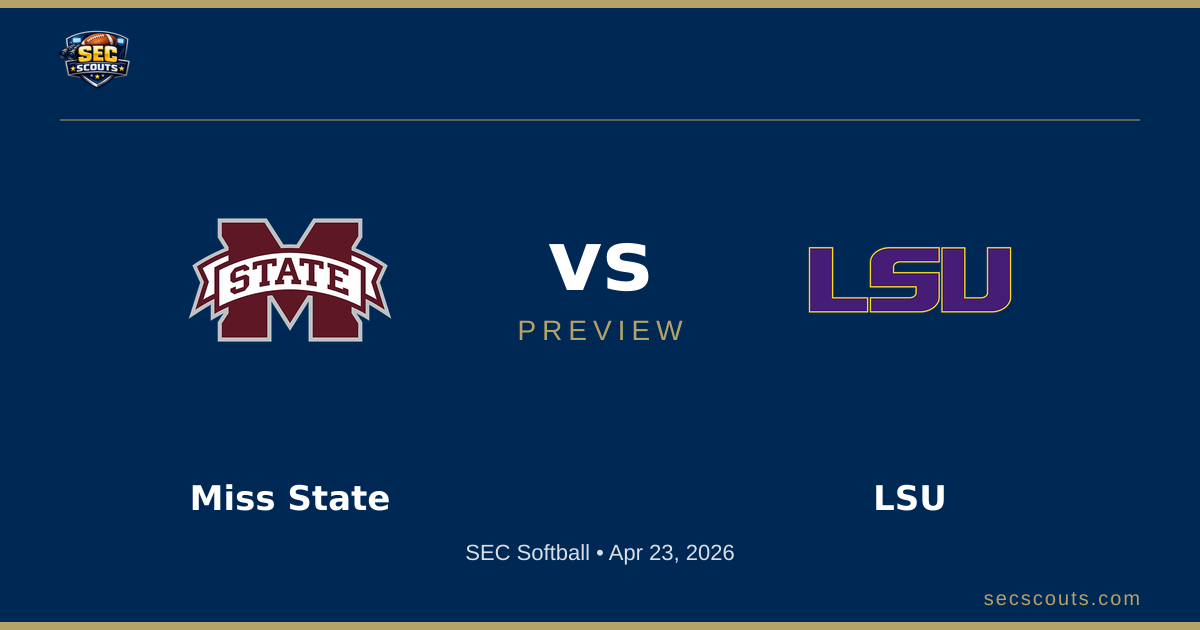 SEC Softball Preview: LSU Tigers at Mississippi State Bulldogs