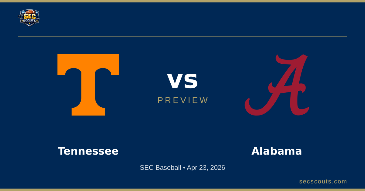 SEC Baseball Preview: Alabama Crimson Tide at Tennessee Volunteers